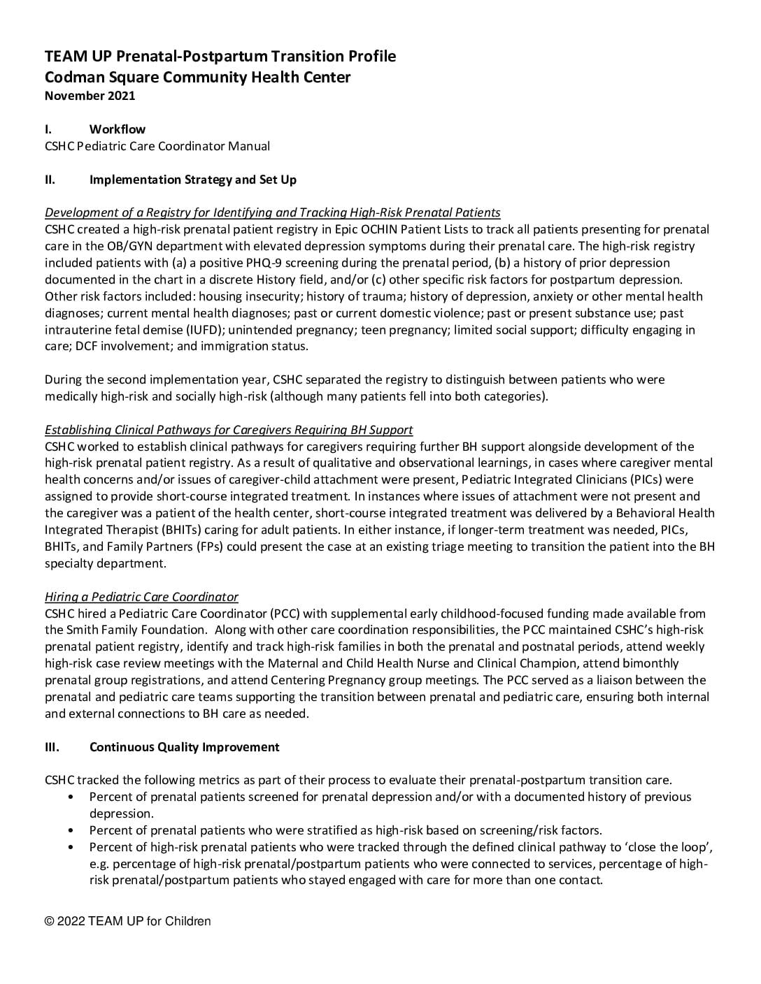 Perinatal Mental Health Implementation Guide